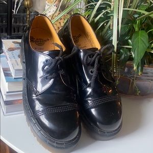 Dr. Marten Black Patent Cap Toe Oxfords
